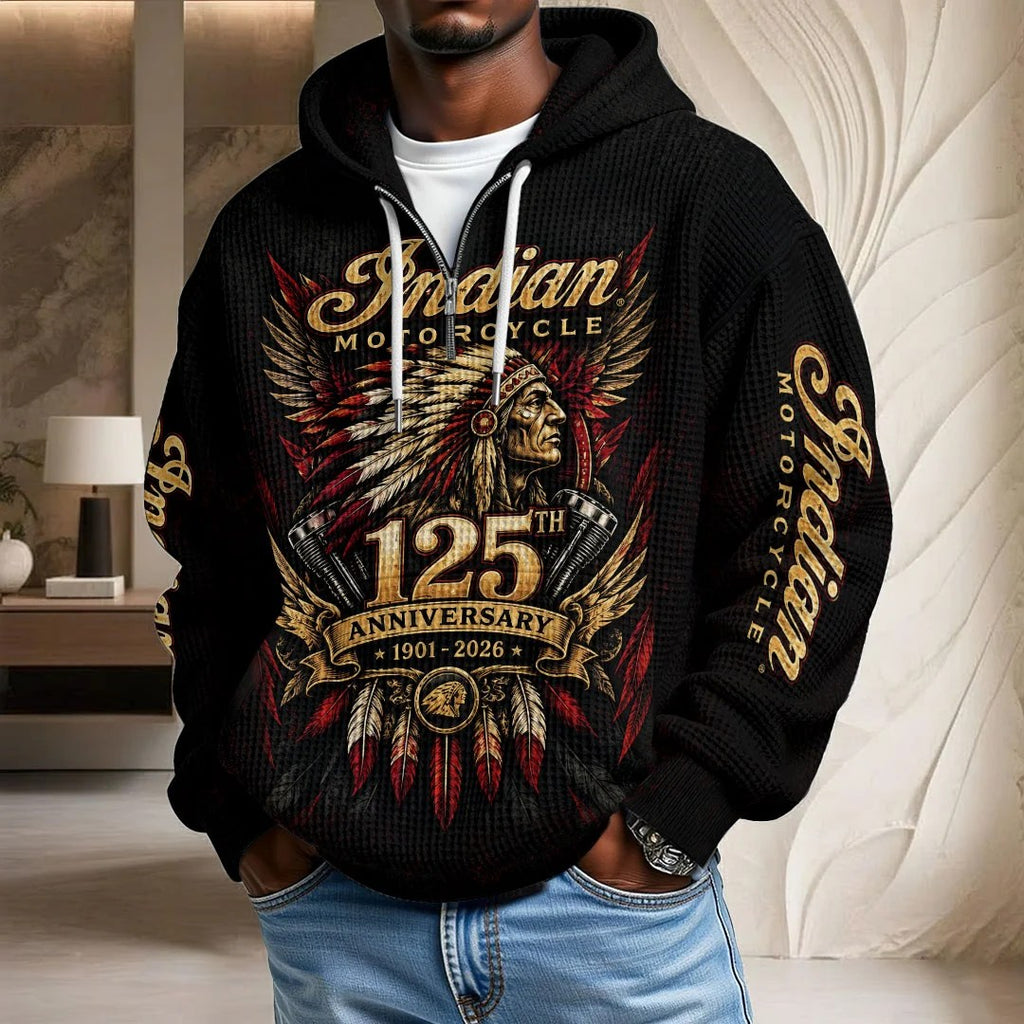 Indian Motorcycle 125th Anniversary 3D Unisex Waffle Hoodie – TMTHU9415