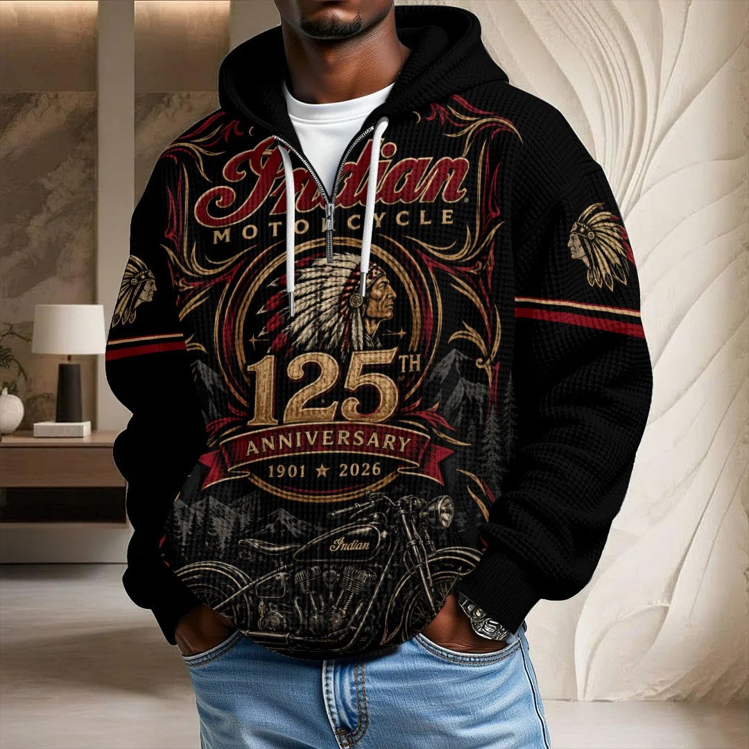 Indian Motorcycle 125th Anniversary 3D Unisex Waffle Hoodie – TMTHU9538