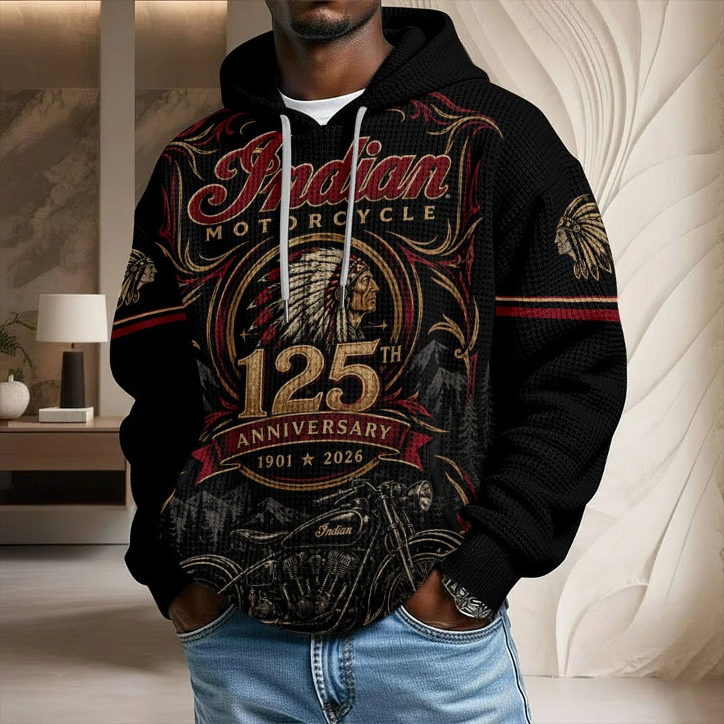 Indian Motorcycle 125th Anniversary 3D Unisex Waffle Hoodie – TMTHU9538