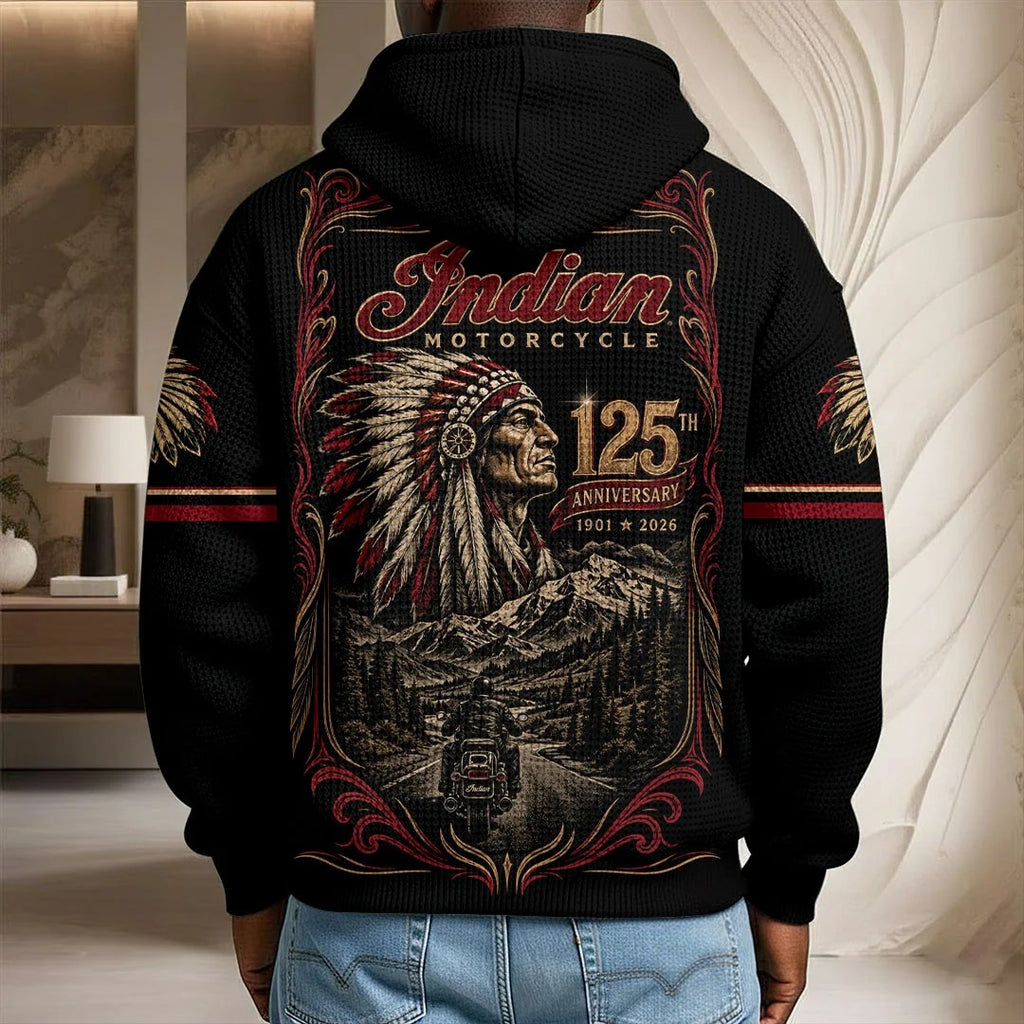 Indian Motorcycle 125th Anniversary 3D Unisex Waffle Hoodie – TMTHU9538