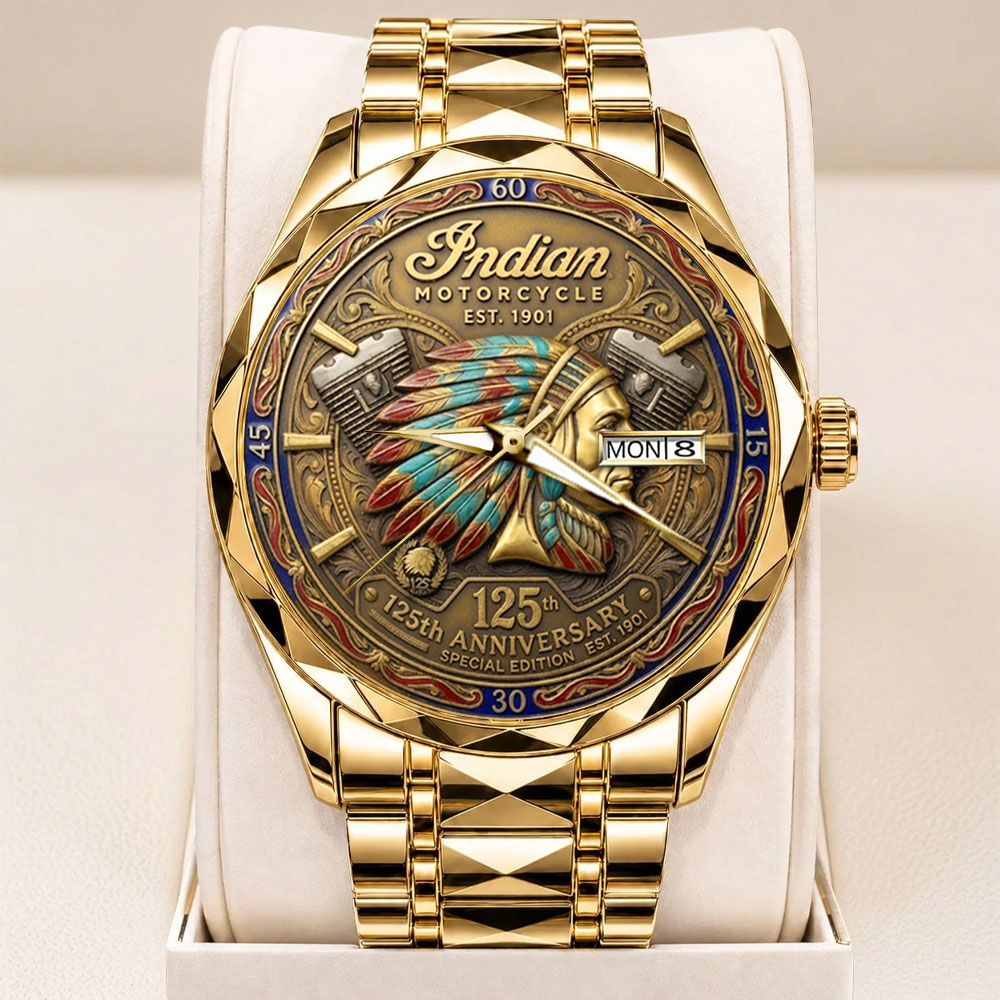 Indian Motorcycle 125th Anniversary Alloy Luxury Quartz Watch – TANTN24806
