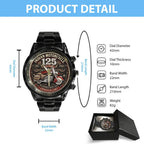 Indian Motorcycle 125th Anniversary Black Stainless Steel Watch – TMTHU8997