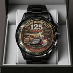 Indian Motorcycle 125th Anniversary Black Stainless Steel Watch – TMTHU8997