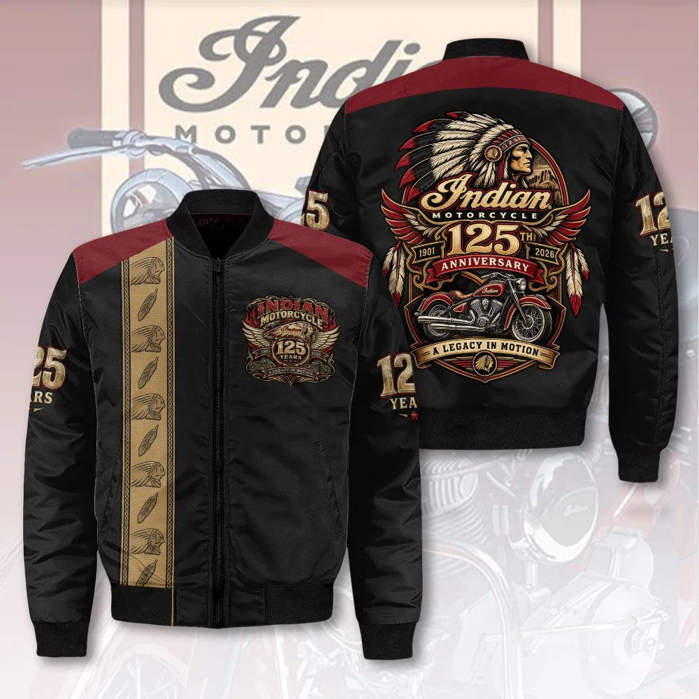 Indian Motorcycle 125th Anniversary 3D Bomber Jacket – TMTHU10162