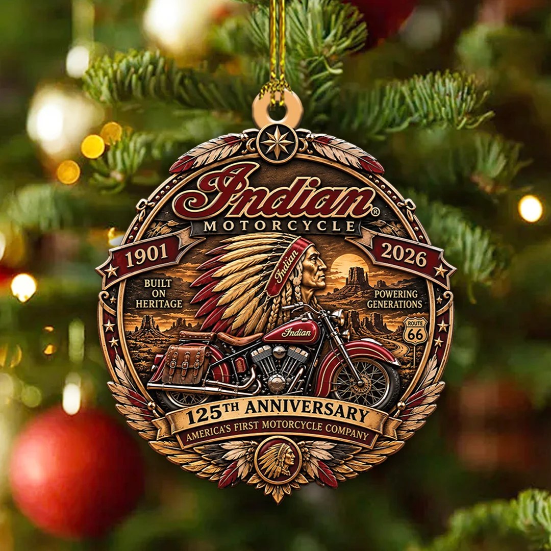 Indian Motorcycle 125th Anniversary Custom Shape 2-side Printed Acrylic Ornament – TANTN26369