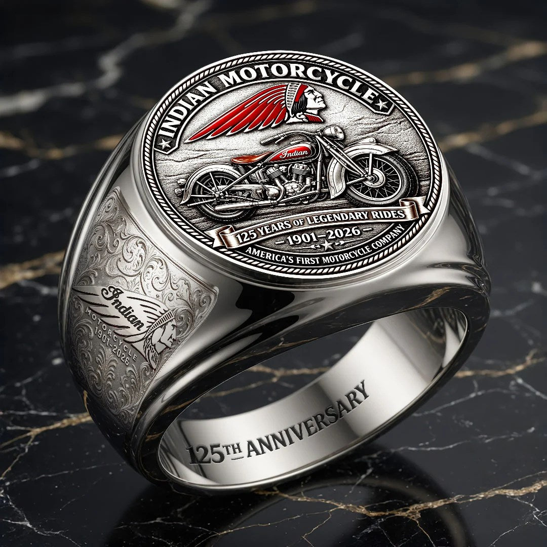 Indian Motorcycle 125th Anniversary 3D Engraved Ring – HOATT26862