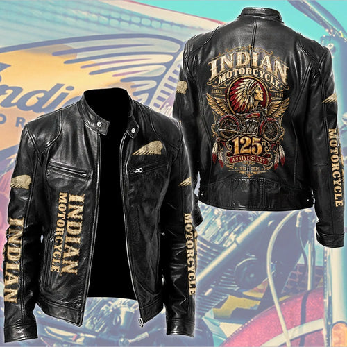 Indian Motorcycle 125th Anniversary Motorcycle Leather Jacket – TMTHU10029