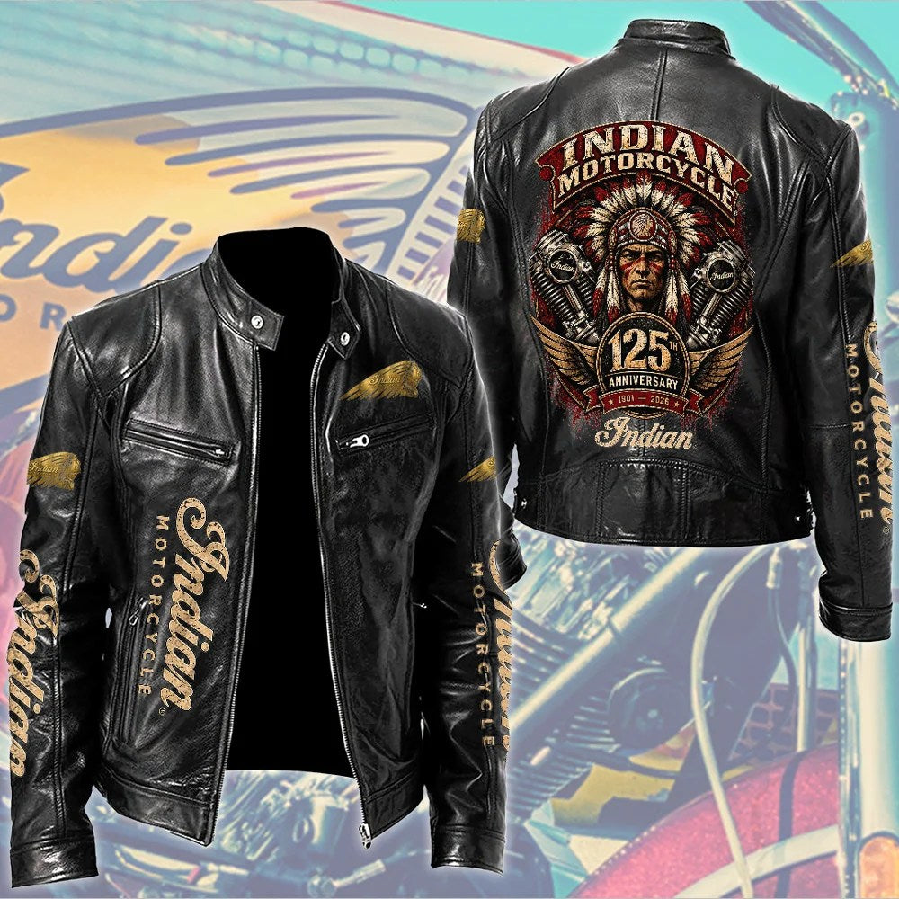 Indian Motorcycle 125th Anniversary Motorcycle Leather Jacket – TMTHU10047
