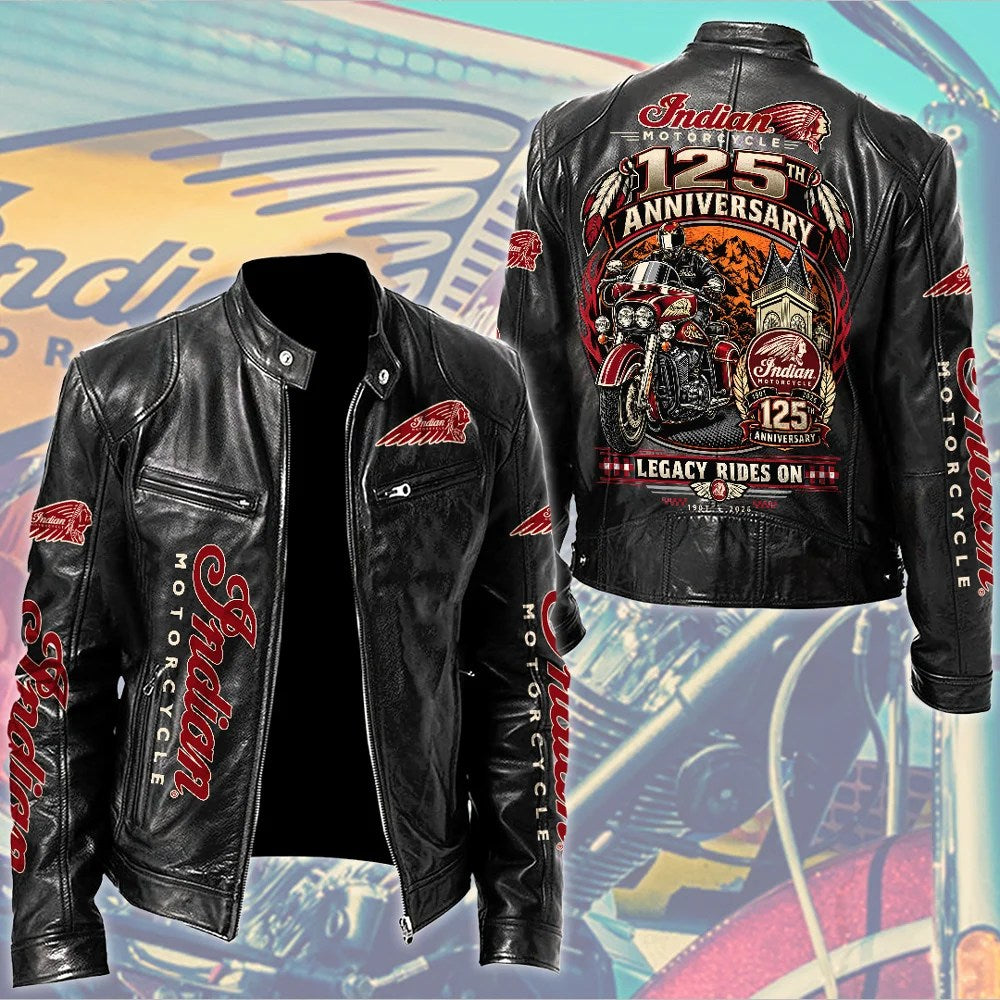 Indian Motorcycle 125th Anniversary Motorcycle Leather Jacket – TMTHU10081