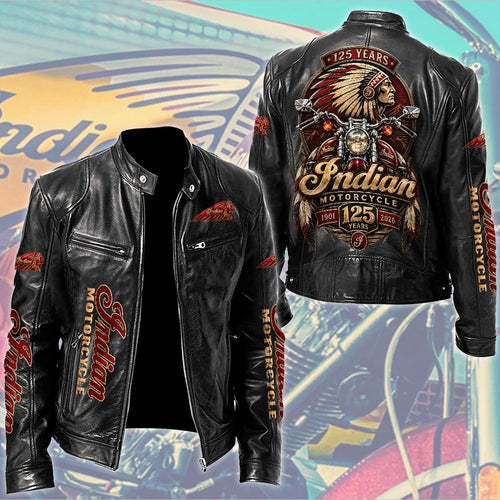 Indian Motorcycle 125th Anniversary Motorcycle Leather Jacket – TMTHU10264