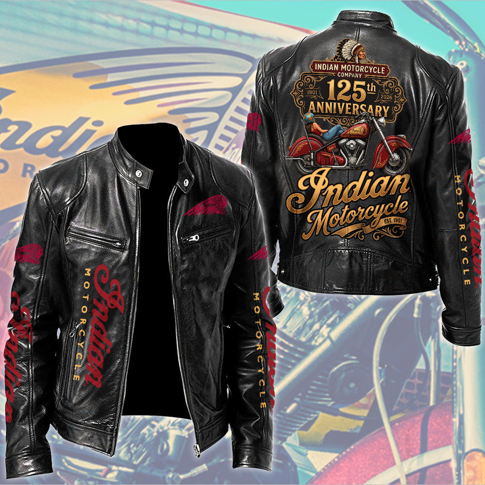 Indian Motorcycle 125th Anniversary Motorcycle Leather Jacket – TMTHU8105