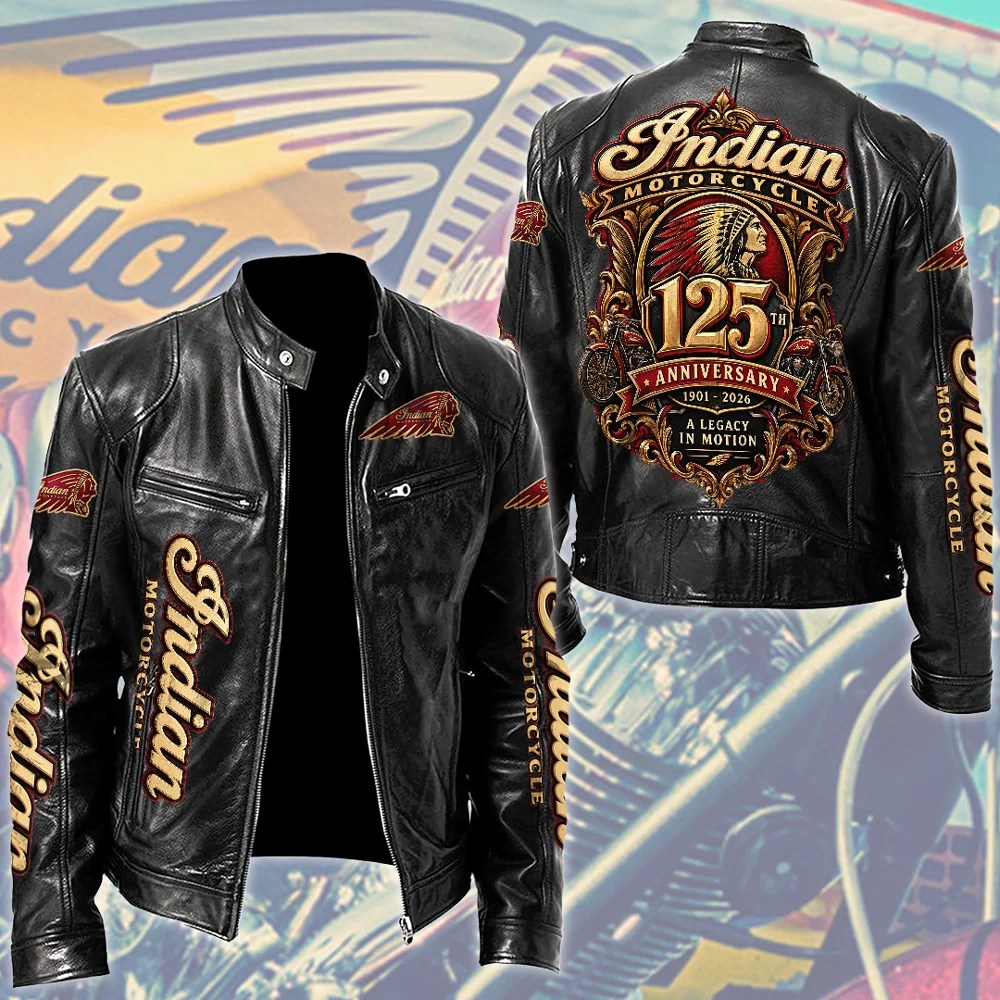 Indian Motorcycle 125th Anniversary Motorcycle Leather Jacket – TMTHU9983