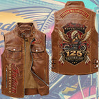 Indian Motorcycle 125th Anniversary Premium 2D Sleeveless Leather Vest – TMTHU10059