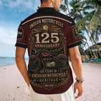 Indian Motorcycle 125th Anniversary Short Sleeve Button-Down Shirt – TMTHU8628