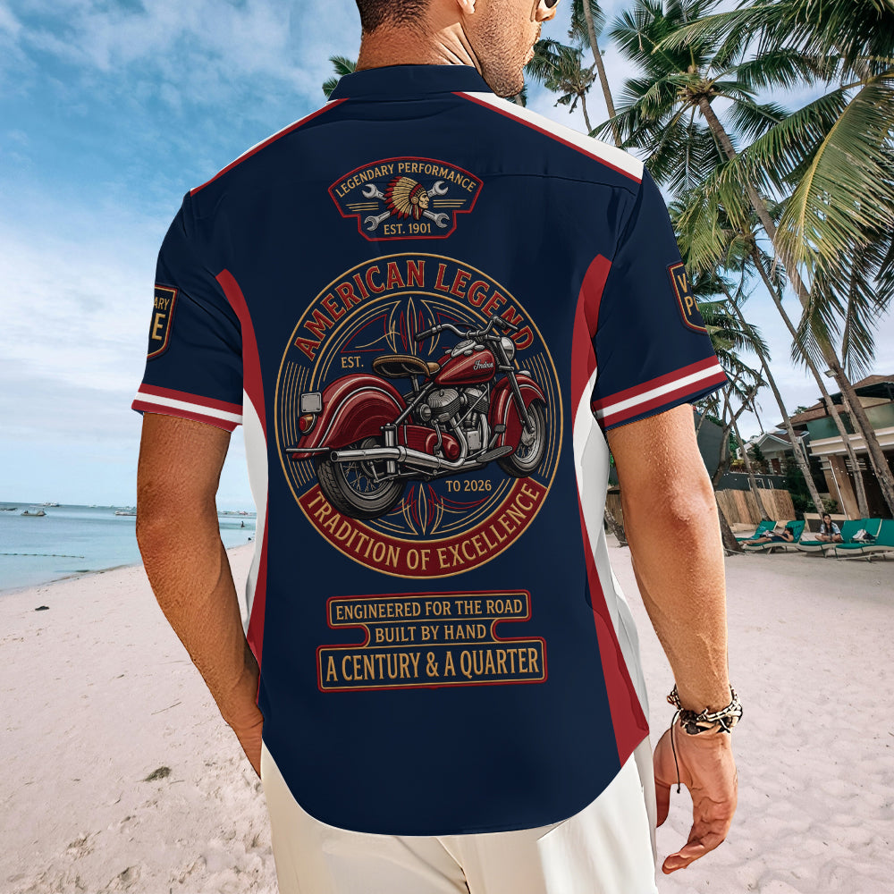 Indian Motorcycle 125th Anniversary Short Sleeve Button-Down Shirt – TMTHU8516