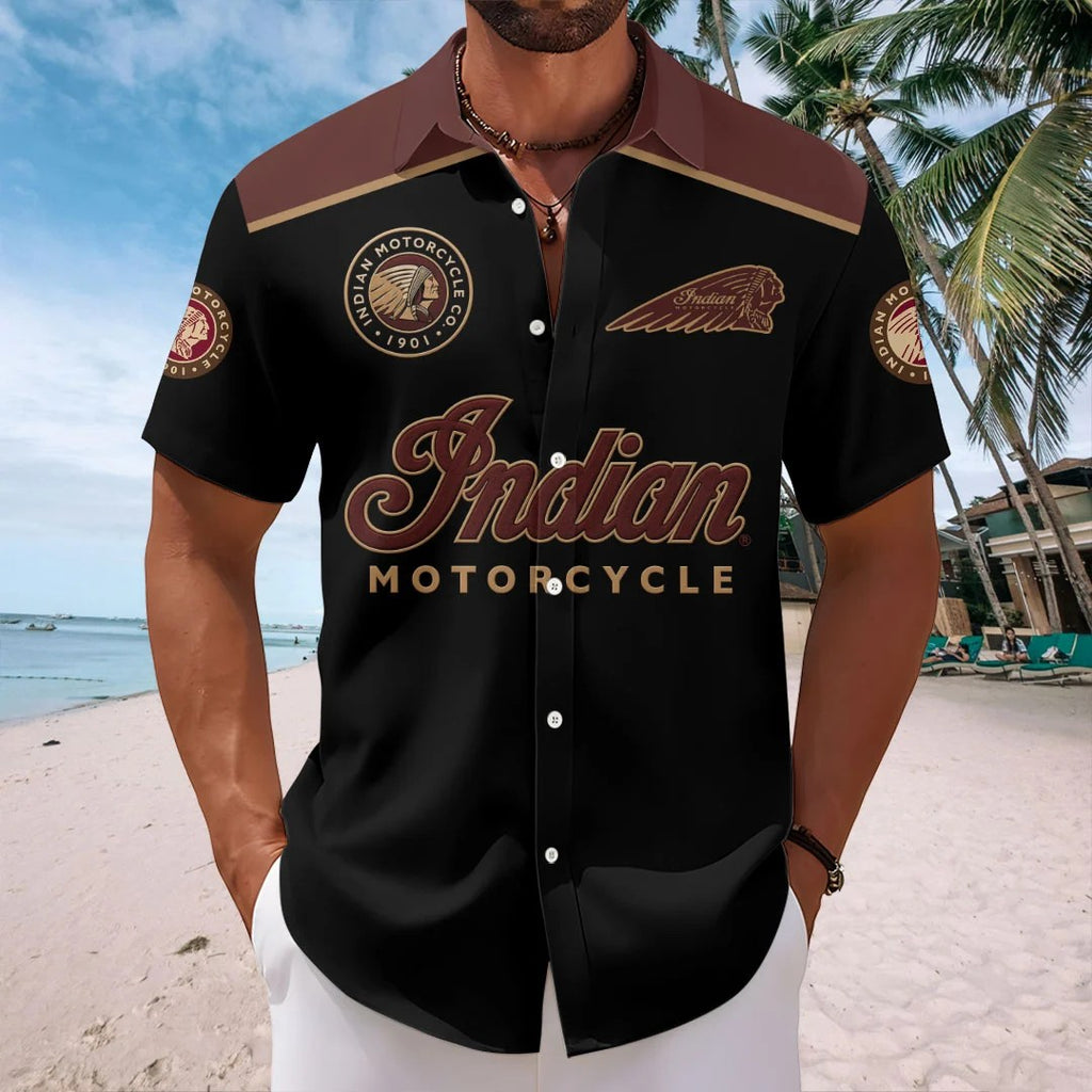 Indian Motorcycle 125th Anniversary Short Sleeve Button-Down Shirt – HOATT20904