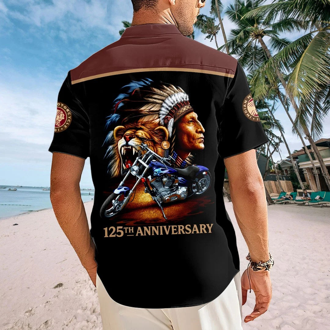 Indian Motorcycle 125th Anniversary Short Sleeve Button-Down Shirt – HOATT20328