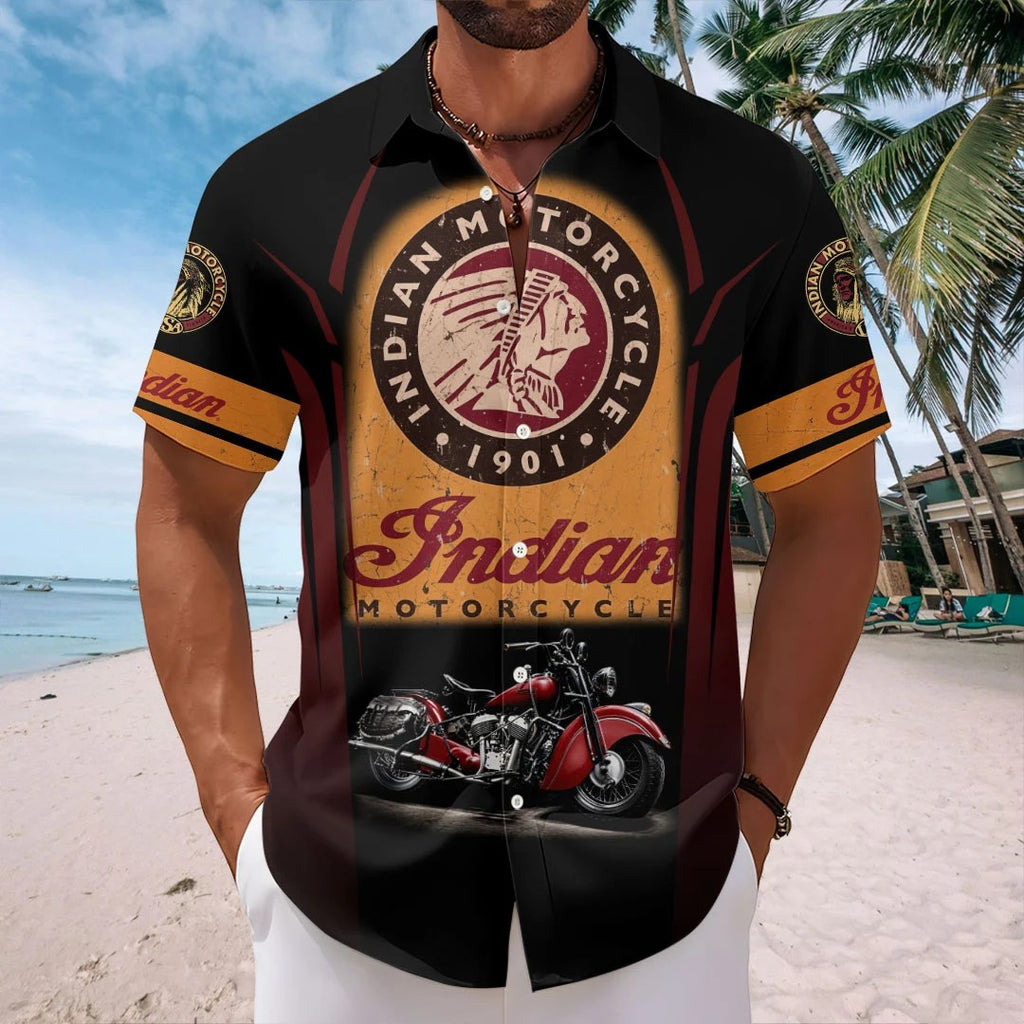 Indian Motorcycle 125th Anniversary Short Sleeve Button-Down Shirt – HOATT20330
