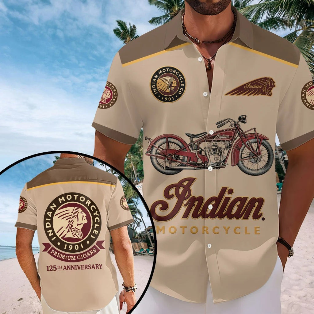 Indian Motorcycle 125th Anniversary Short Sleeve Button-Down Shirt – HOATT20372