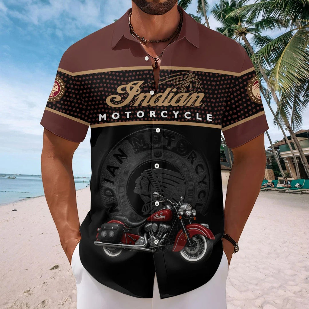 Indian Motorcycle 125th Anniversary Short Sleeve Button-Down Shirt – HOATT20425