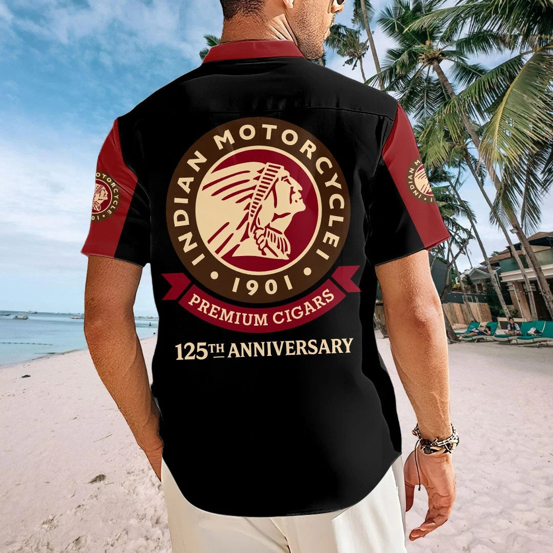 Indian Motorcycle 125th Anniversary Short Sleeve Button-Down Shirt – HOATT20494