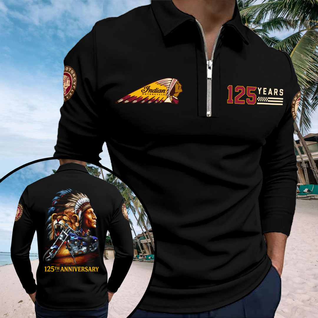 Indian Motorcycle 125th Anniversary Zip Polo Shirt – HOATT20261