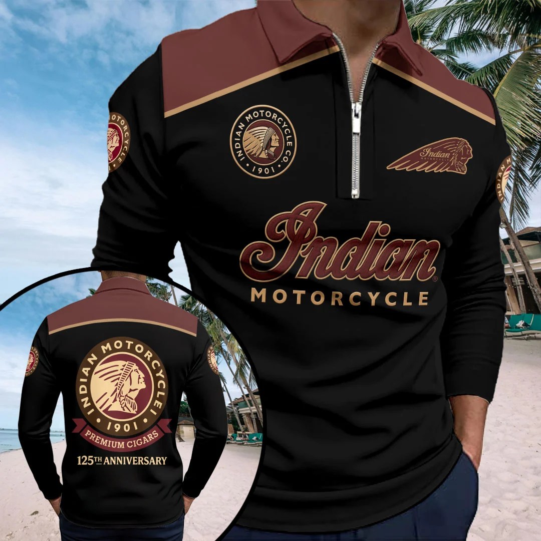 Indian Motorcycle 125th Anniversary Zip Polo Shirt – HOATT20327