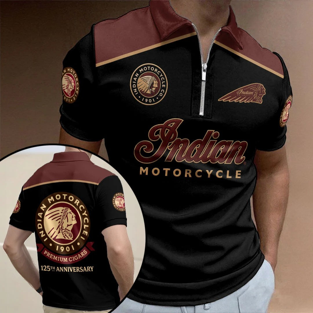 Indian Motorcycle 125th Anniversary Zip Polo Shirt – HOATT20327