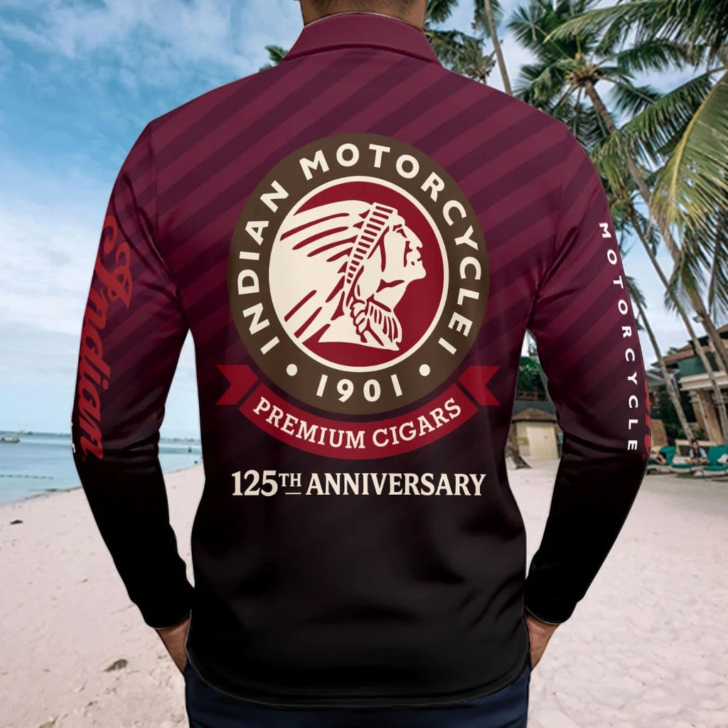 Indian Motorcycle 125th Anniversary Zip Polo Shirt – HOATT20369