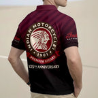 Indian Motorcycle 125th Anniversary Zip Polo Shirt – HOATT20369