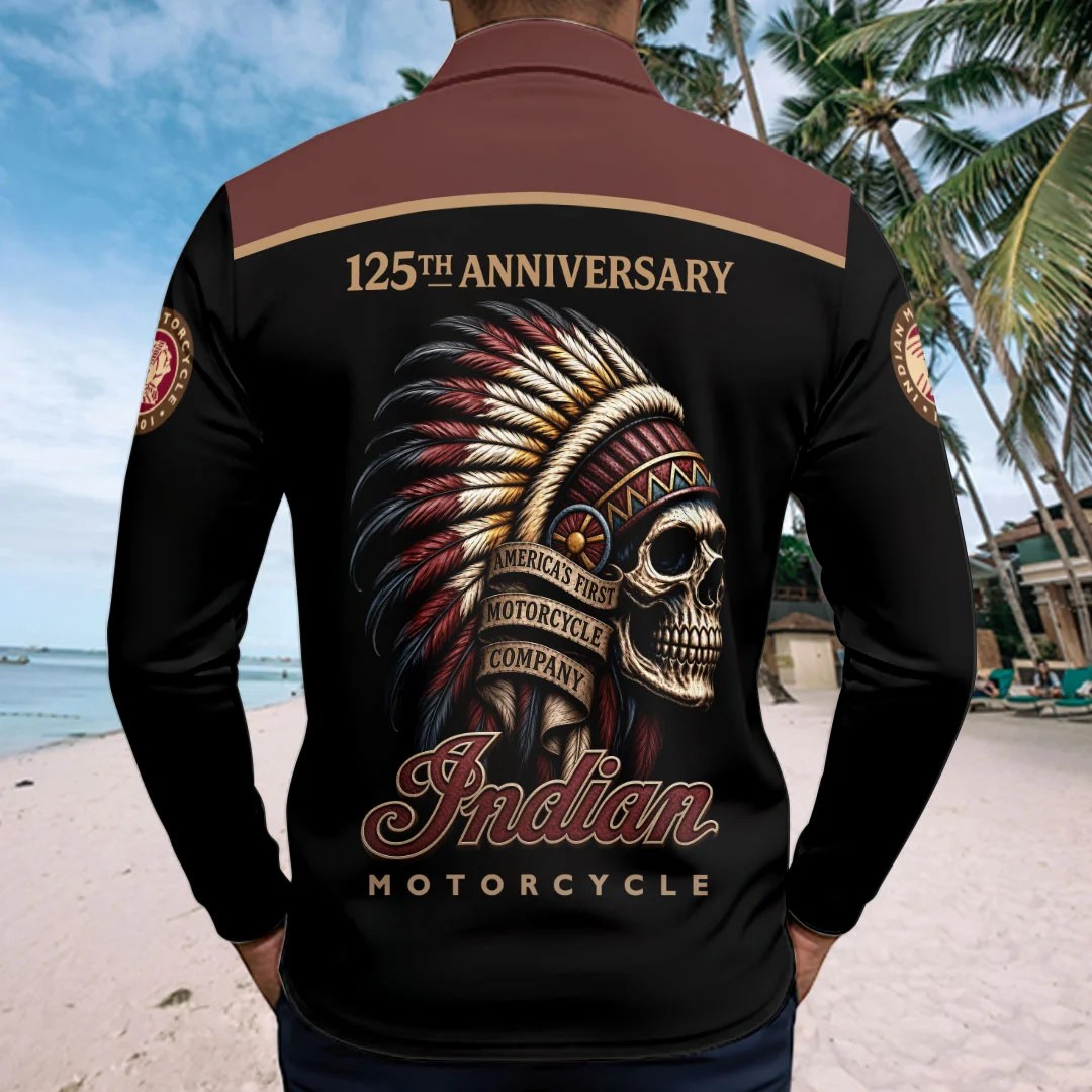 Indian Motorcycle 125th Anniversary Zip Polo Shirt – HOATT20625