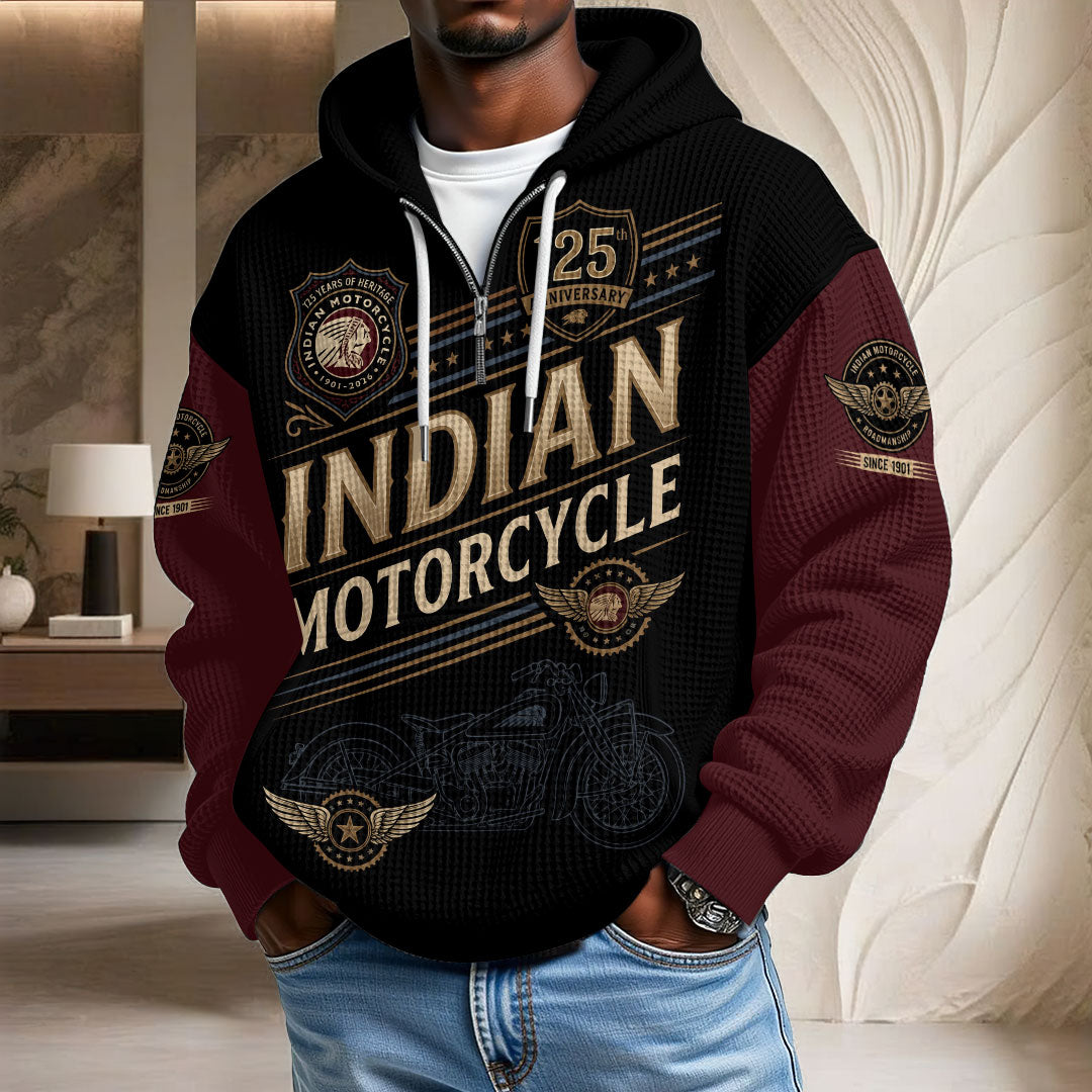 Indian Motorcycle 125th Anniversary 3D Unisex Waffle Hoodie – TMTHU8575