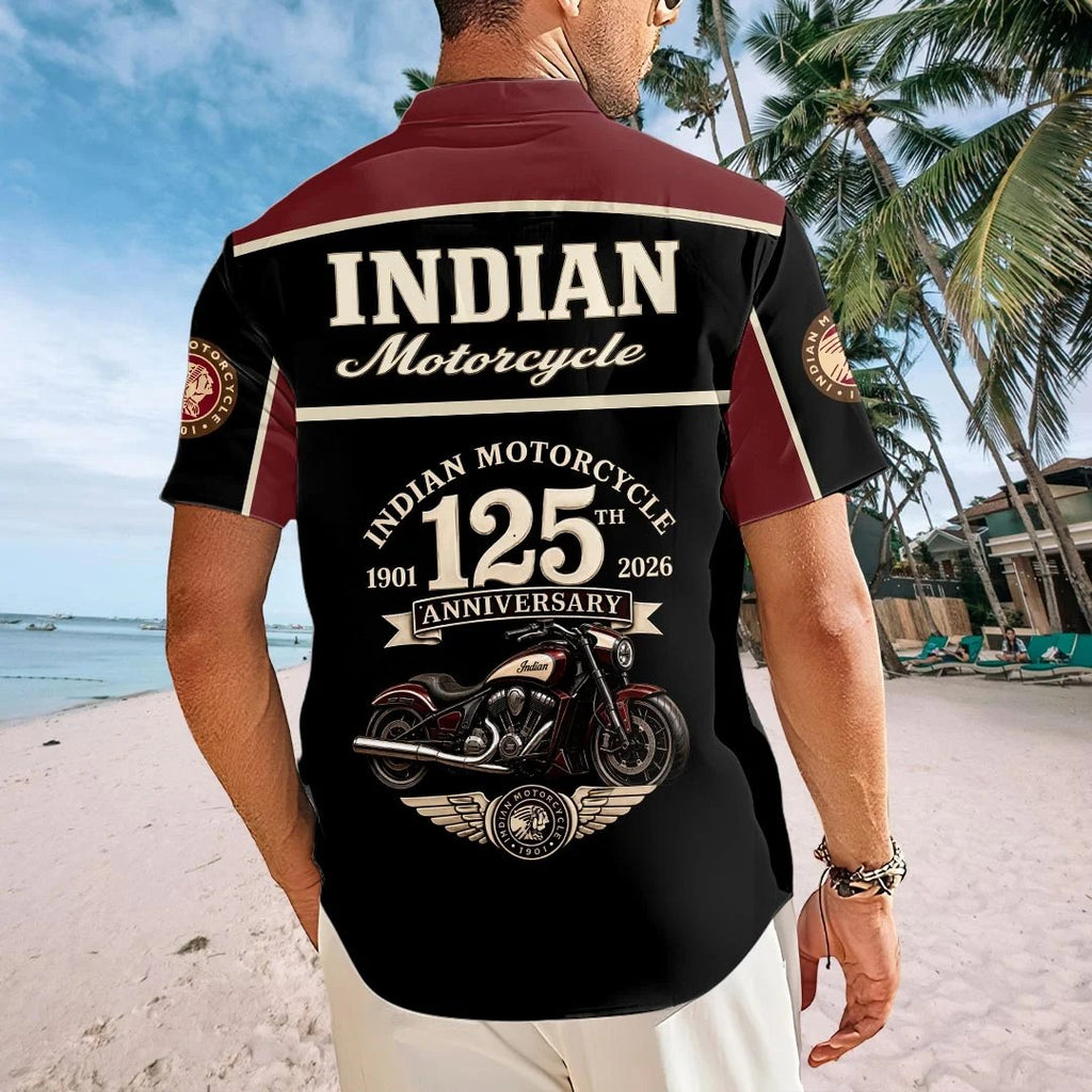 Indian Motorcycle 125th Anniversary Short Sleeve Button-Down Shirt – HOATT20903