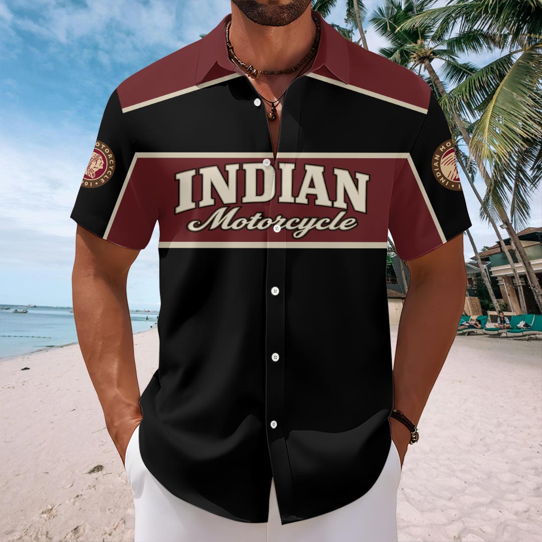 Indian Motorcycle 125th Anniversary Short Sleeve Button-Down Shirt – HOATT20903