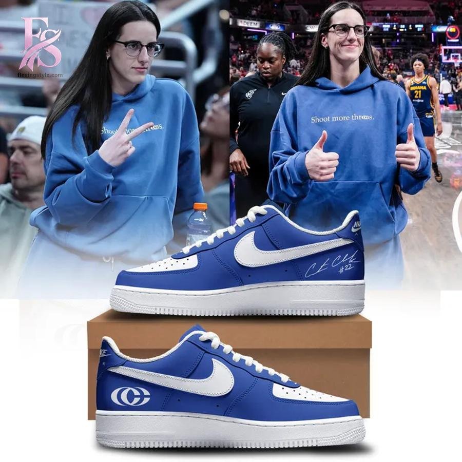 Indiana Fever Caitlin Clark Logo and Signatures Air Force Shoes