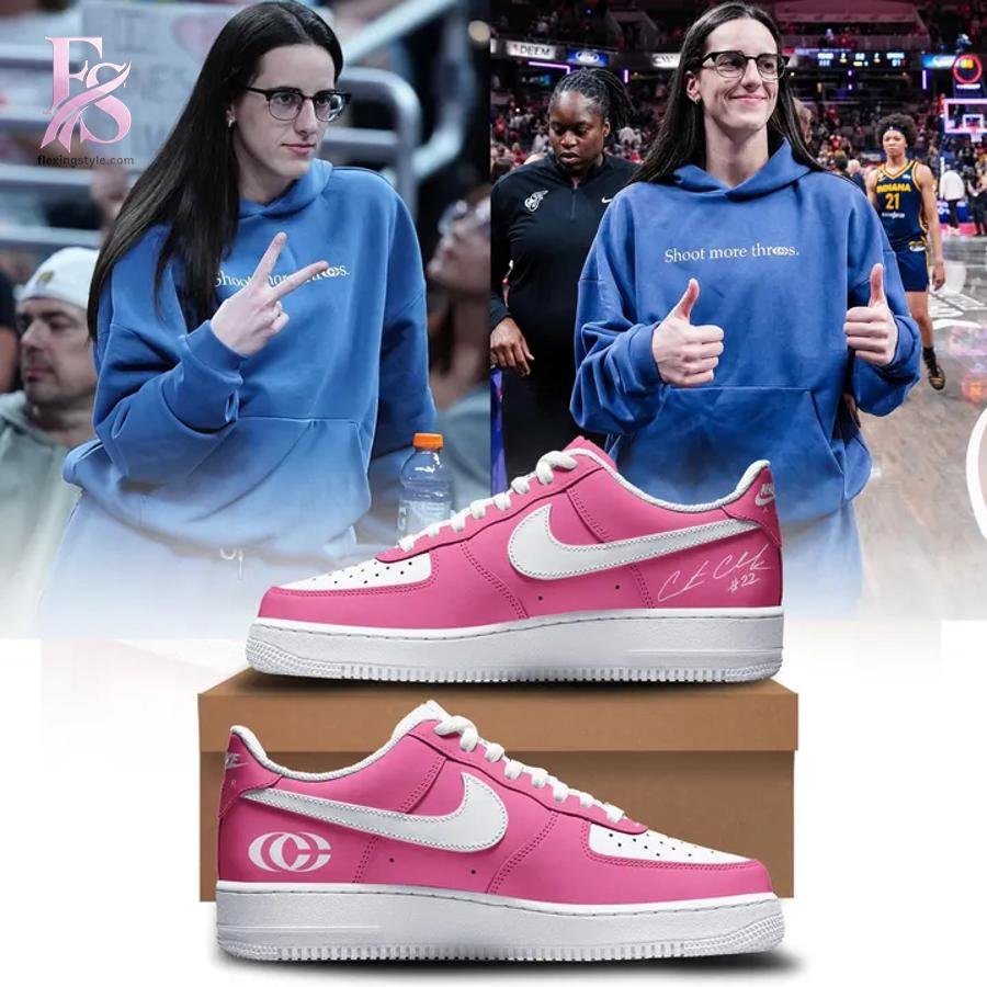 Indiana Fever Caitlin Clark Logo and Signatures Air Force Shoes