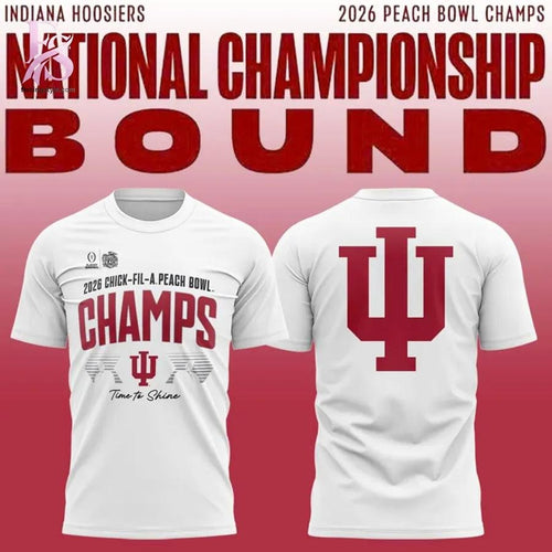 Indiana Hoosiers College Football Playoff 2026 Peach Bowl Champions Locker Room T-Shirt