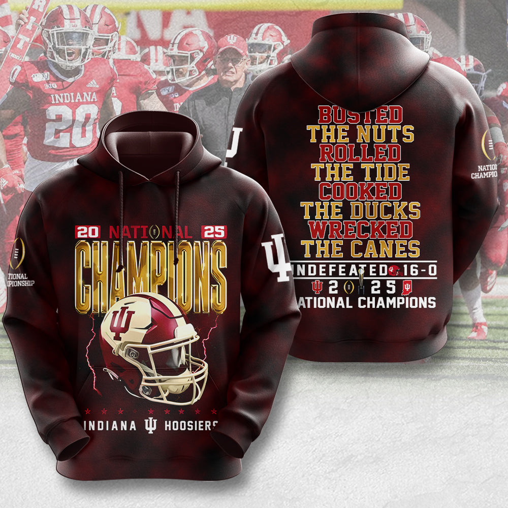 Indiana Hoosiers Football 2025 National Champions 3D Apparel – MAITM14514