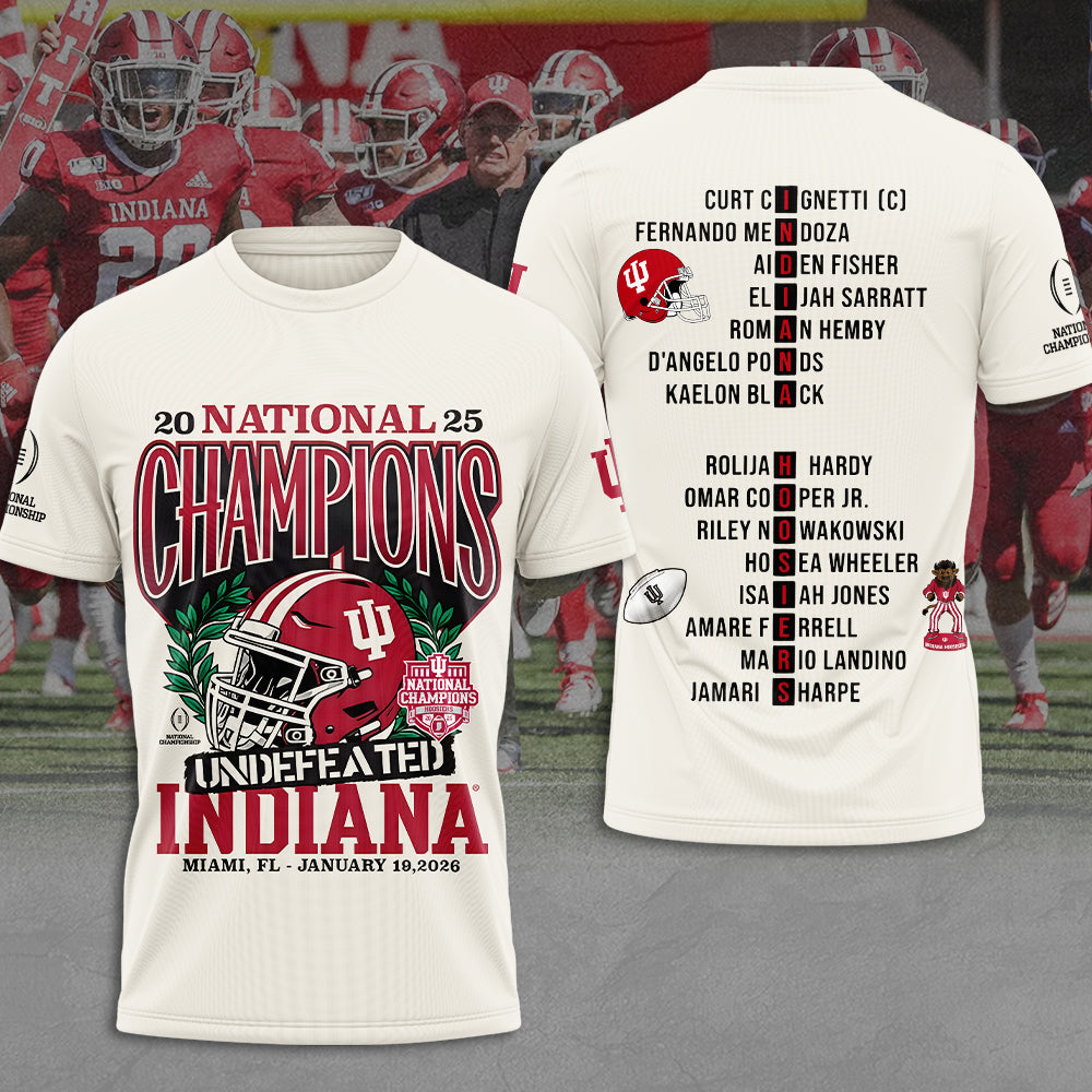 Indiana Hoosiers Football 2025 National Champions 3D Apparel – MAITM14643