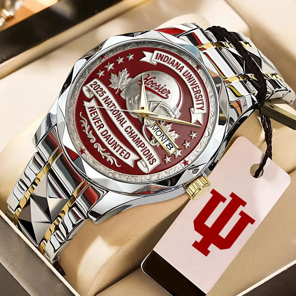 Indiana Hoosiers Football 2025 National Champions Alloy Luxury Quartz Watch – MAITM14544