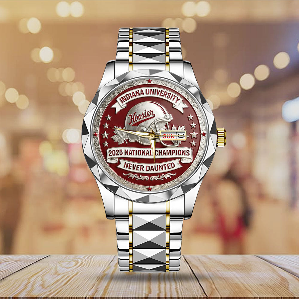 Indiana Hoosiers Football 2025 National Champions Alloy Luxury Quartz Watch – MAITM14544