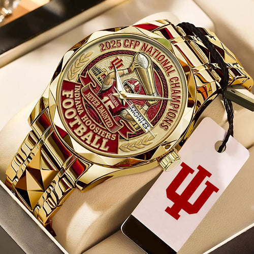 Indiana Hoosers Football 2025 National Champions Alloy Luxury Quartz Watch – MAITM14548