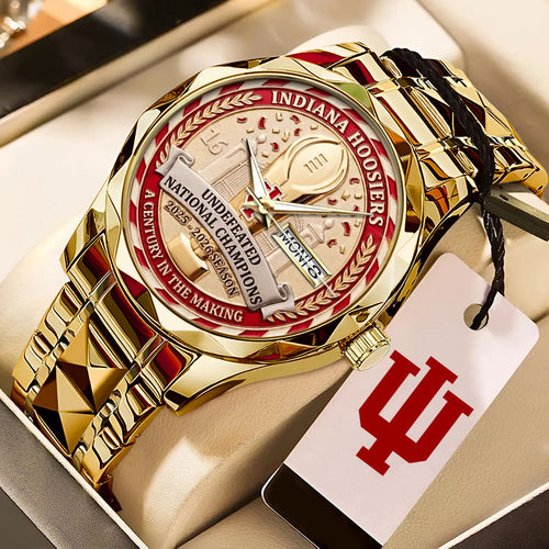 Indiana Hoosers Football 2025 National Champions Alloy Luxury Quartz Watch – MAITM14549