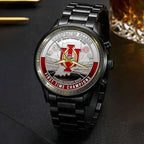 Indiana Hoosiers Football 2025 National Champions Black Stainless Steel Watch – HOATT15817
