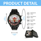Indiana Hoosiers Football 2025 National Champions Black Stainless Steel Watch – HOATT15817