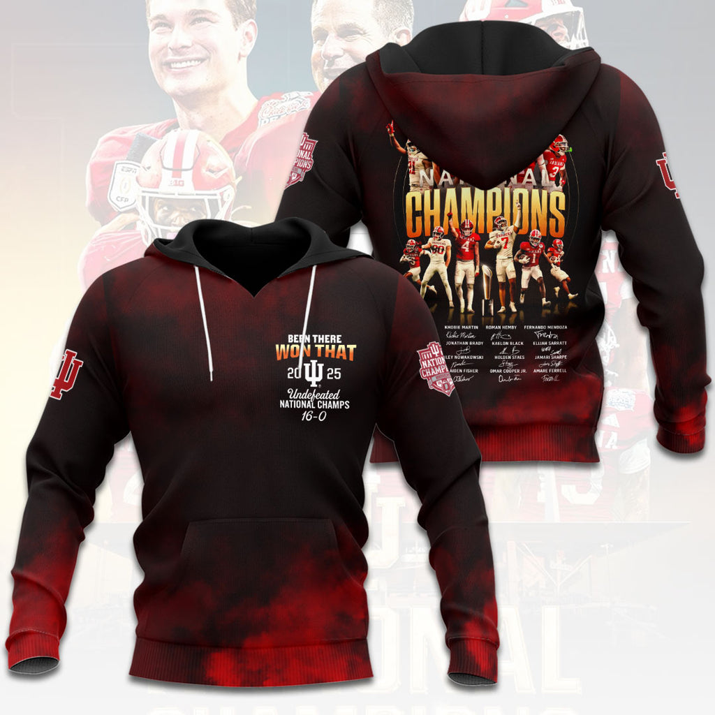Indiana Hoosiers Football 2025 National Champions 3D Apparel – HOATT15849