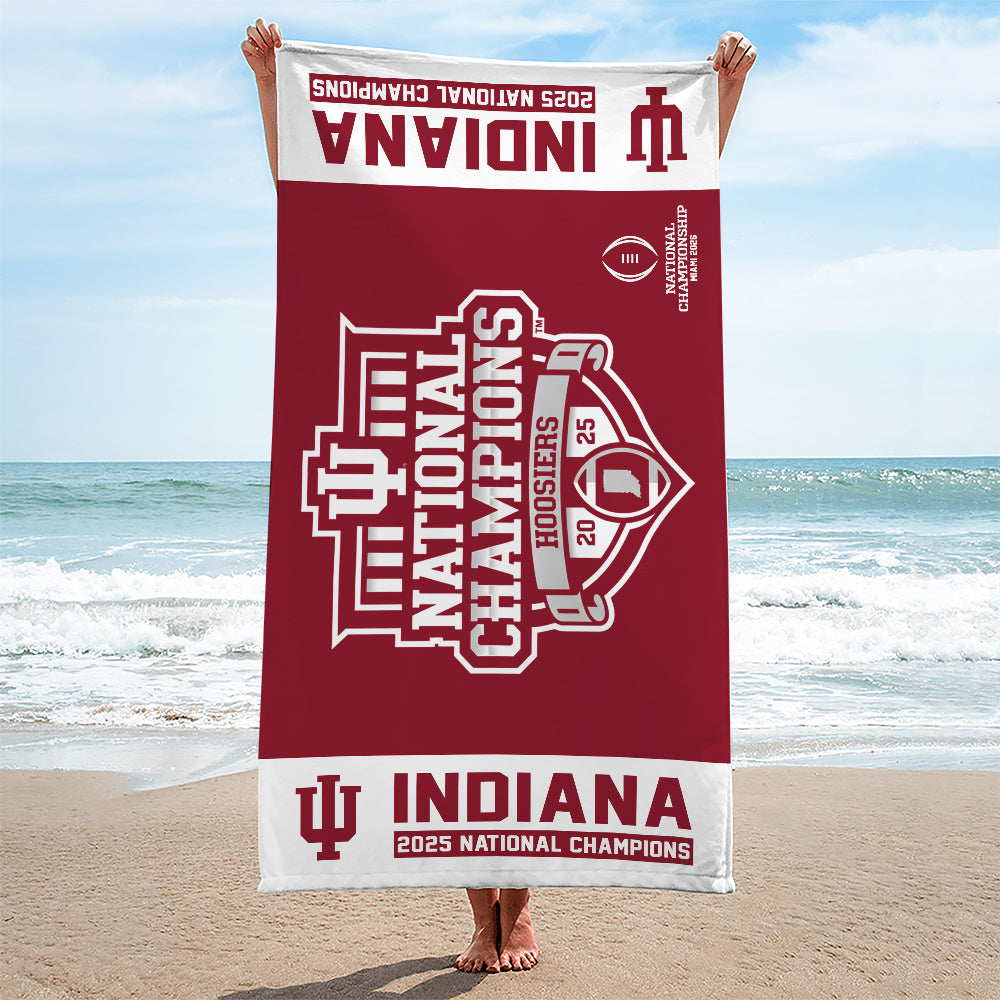 Indiana Hoosiers Football 2025 National Champions Rectangle Beach Towel – MAITM14518