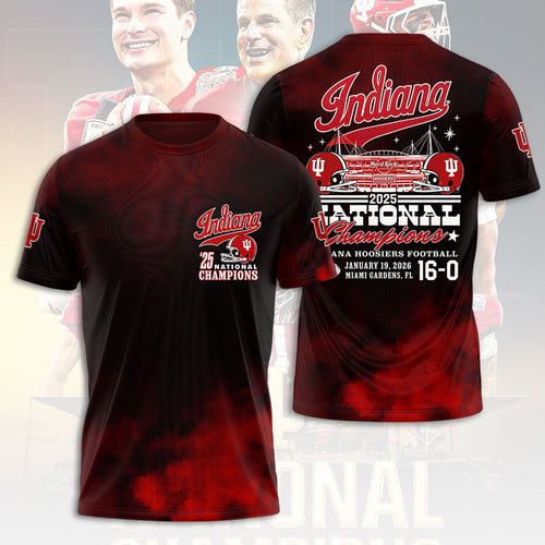 Indiana Hoosiers Football 2025 National Champions 3D Apparel – HOATT15848