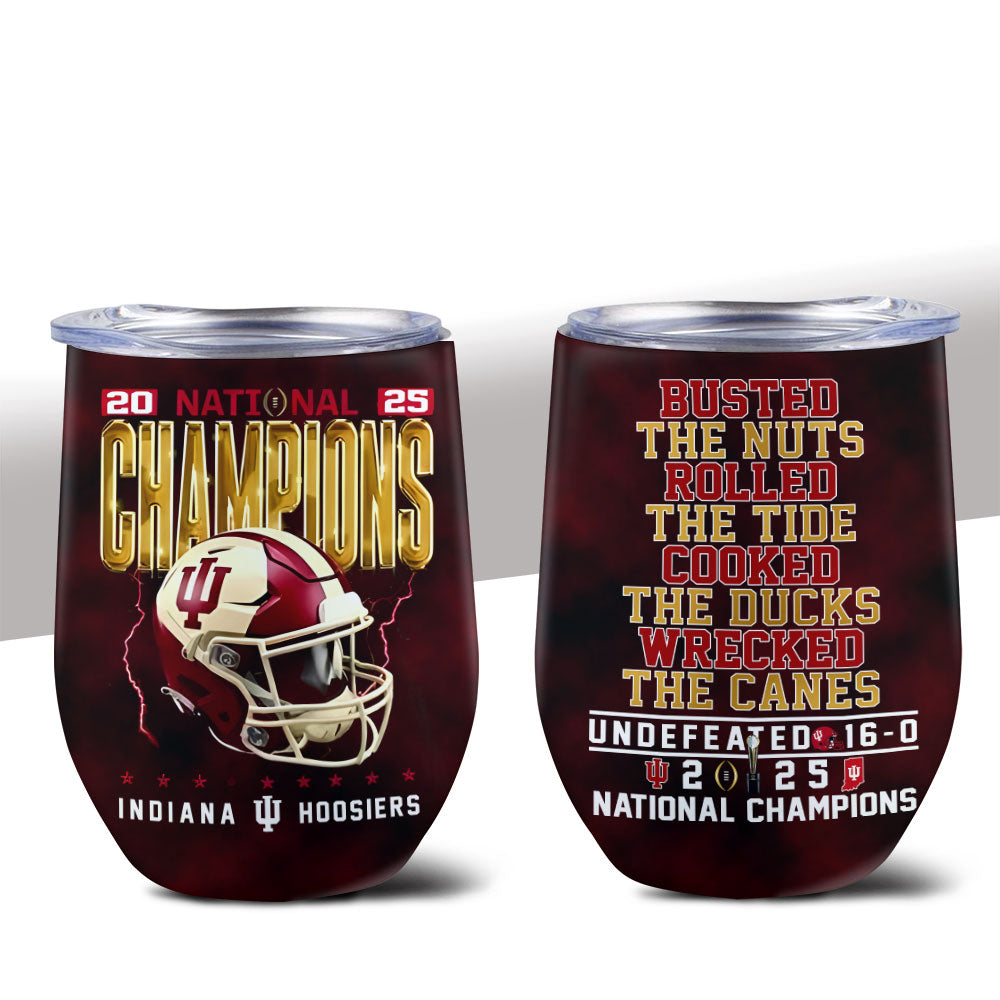 Indiana Hoosiers Football 2025 National Champions Wine Tumbler – MAITM14634