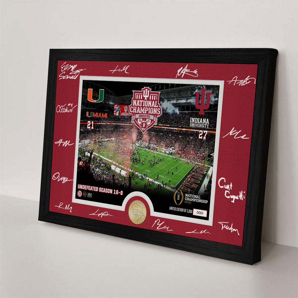 Indiana Hoosiers Football 2025 Rectangle Canvas With Inner Frame – TMTHU3390